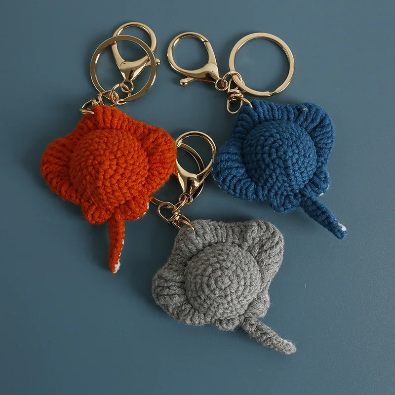 Funny Shrimp Doll Crochet Keychain Handmaking Clown Fish Knitting Keyrings Cute Shrimp Keyrings Bag Pendant Custom Accessories