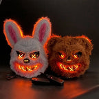 Halloween Cosplay Party Luminous LED Light Face Mask Make-up Horror Rabbit Bear Mask Headgear Cartoon Animal Carnival Head Cover