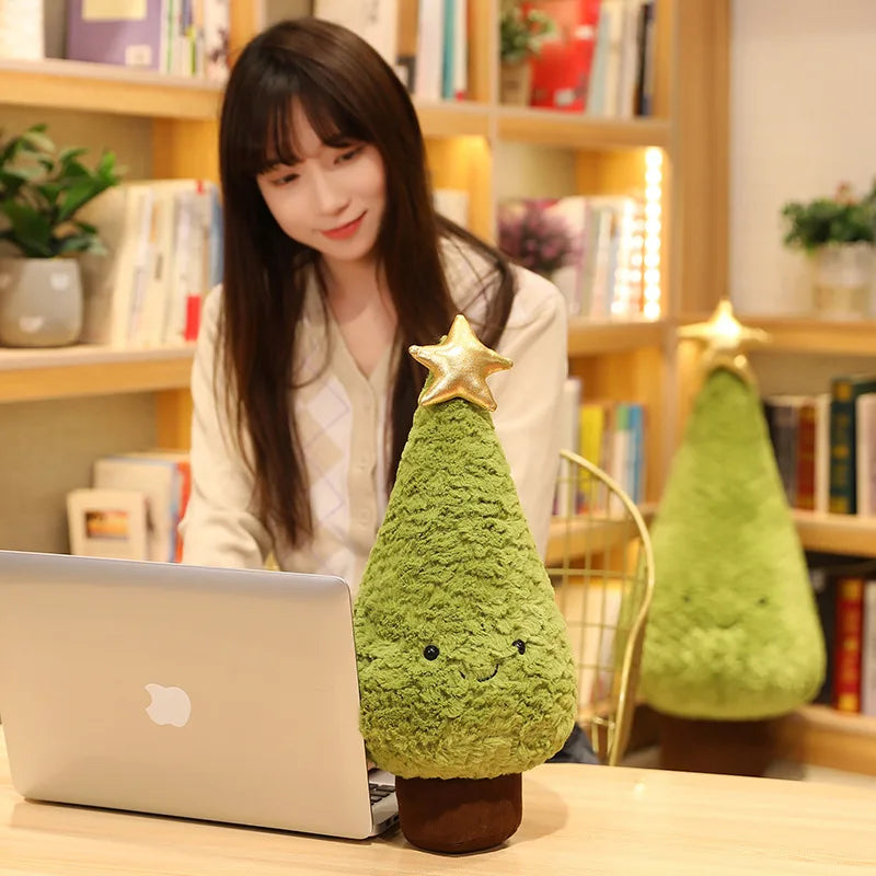 1Pc 29-90CM Simulation Christmas Tree Plush Toys Cute Evergreen Plush Pillow Dolls Wishing Trees Stuffed for Christmas Dress Up