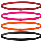 4PCS Unisex Sports Thin Headband Non-Slip Elastic Women Men Yoga Hair Bands Sweatband Football Running Biking Sports Hairband