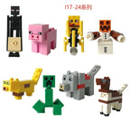 8pcs/lot Minecrafte Creeper Small Building Blocks EnderDragon DIY Steve Cube Skeleton Horse Figures Mini Building Block For Kids