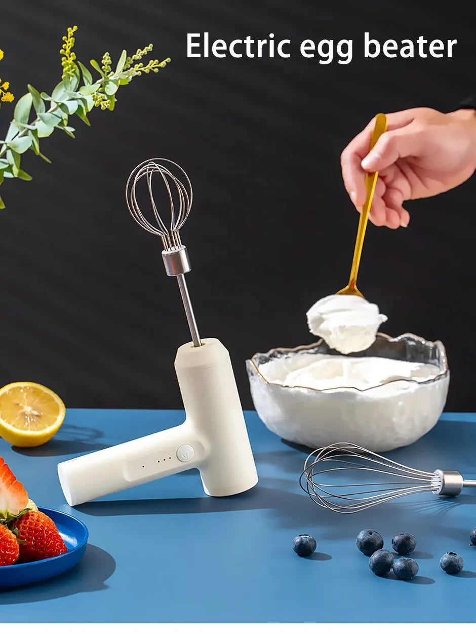 1 Wireless Electric Food Mixer, Portable 3-Speed Hand Mixer, Baking Dough and Cake Cream Mixer, Kitchen Tool
