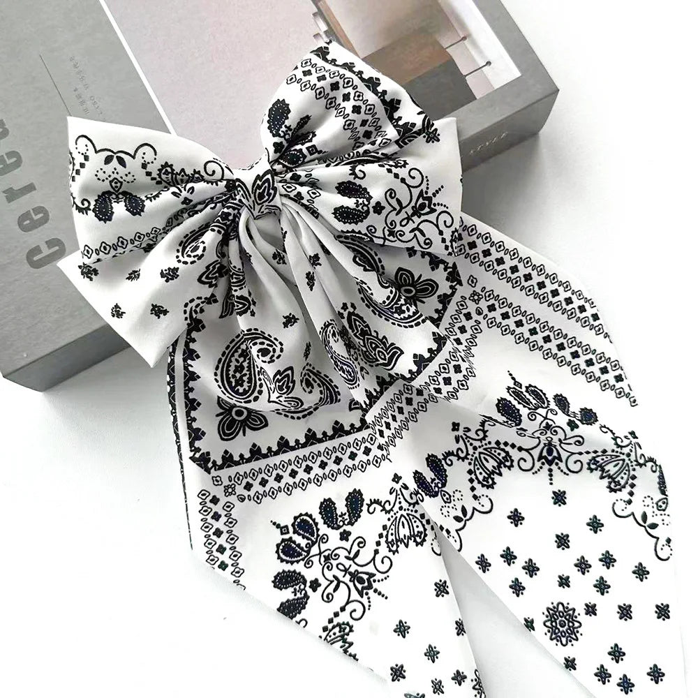 Women's Style Brown Cashew Flower Bow Hair Clip High-End and Elegant Hair Clip Shark Clip Fashion Headwear Girls Headdress