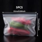 5/10pcs Silicone Food Grade Storage Containers Leakproof Containers Reusable Ziplock Freezer Fresh Bag Food Storage Sealed Bag