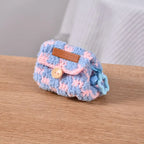 Colorful Knitted Coin Bag Keychains Mini Crochet Bag Keyring Handmake Knitting Storage Bag Keychain Keys Holder Custom Accessory