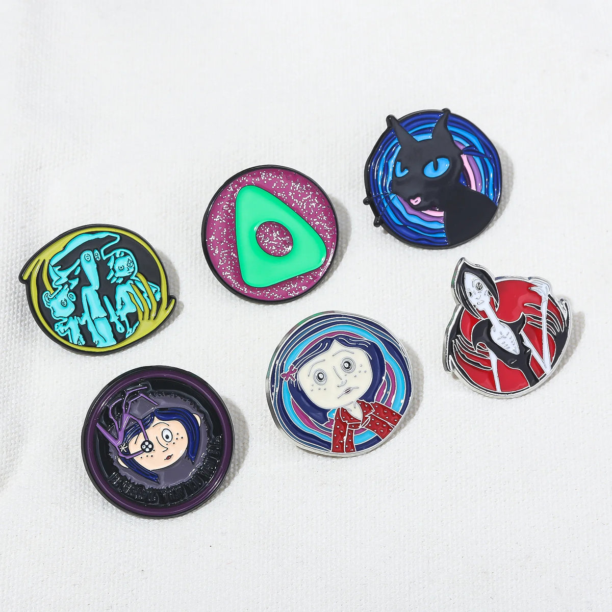 Horror Animated Films Doll Enamel Pins Cartoon Character Role Brooch Lapel Badge Punk Halloween Jewelry Gift for Friend