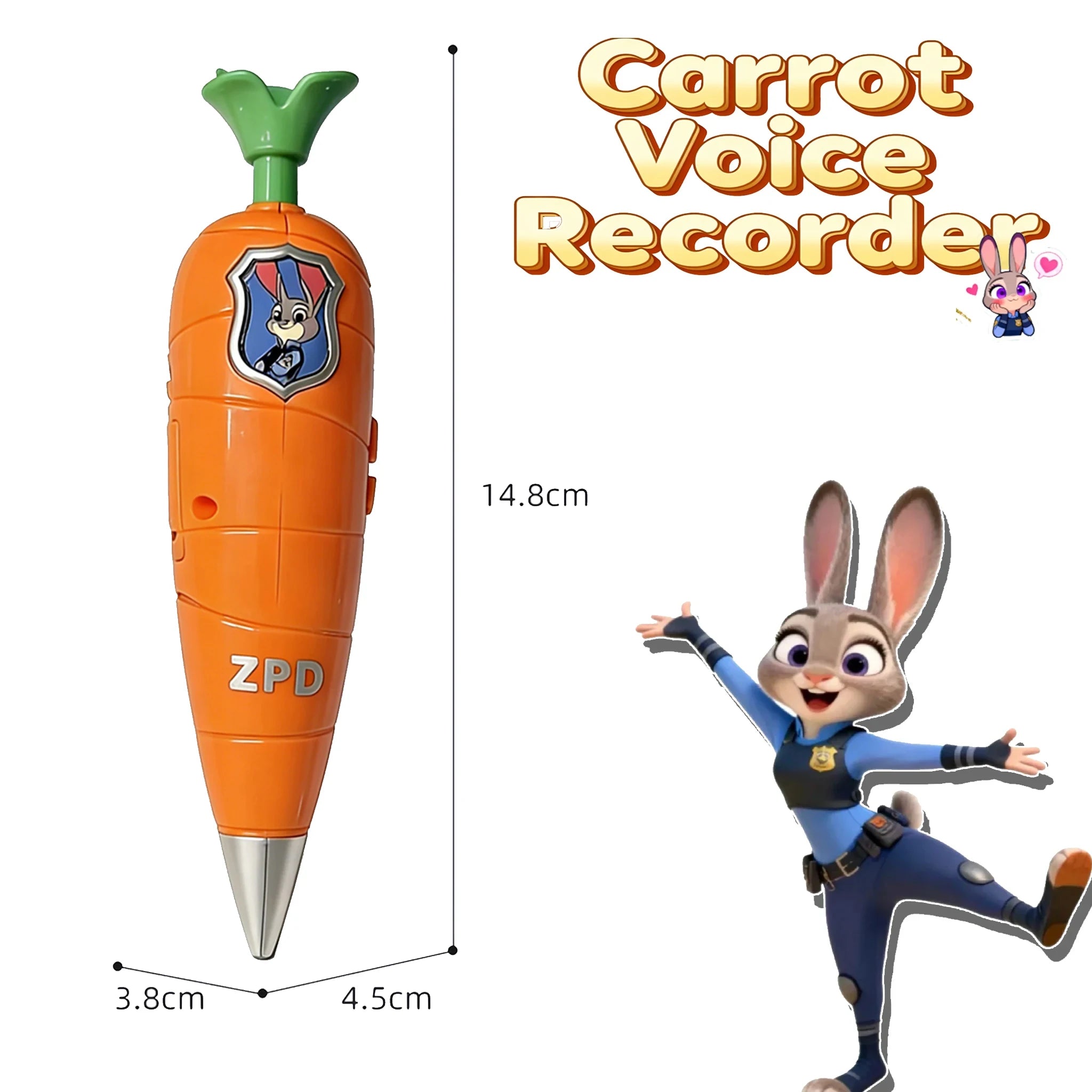 NEW Carrot Recorder Pen | for Kids | 60s Mini Recorder | 2-in-1 Gel Pen Stationery-----