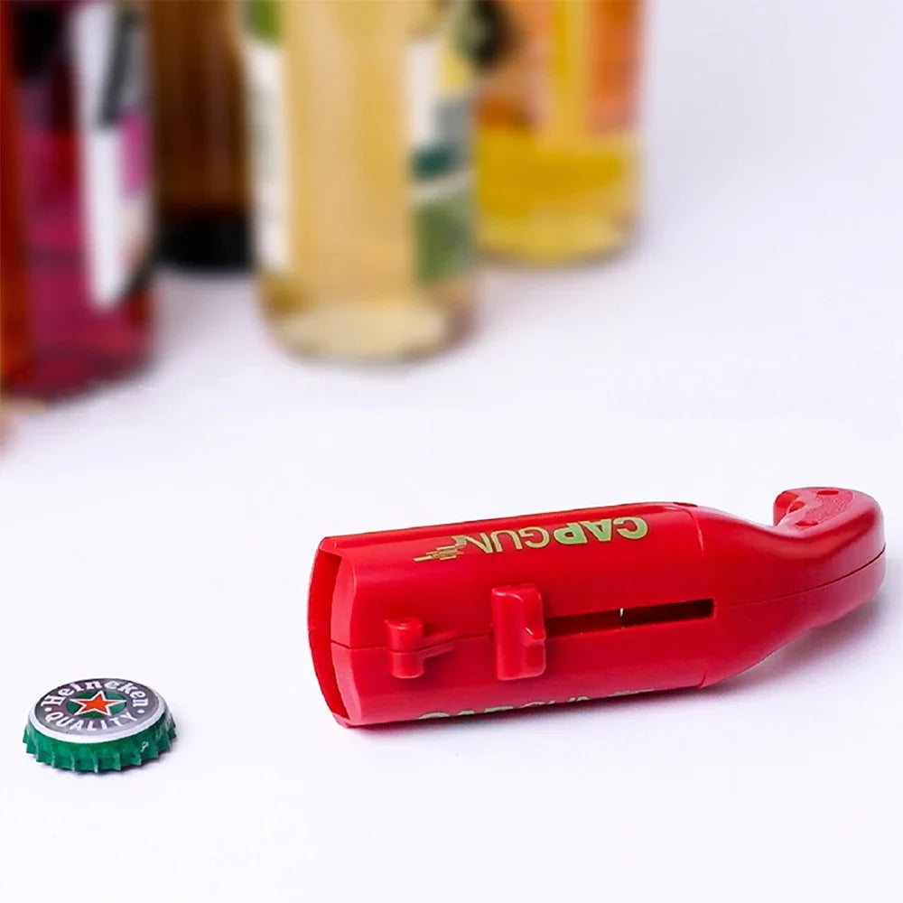 Portable Cap Gun Creative Flying Cap Launcher Beer Opener Bar Tools Beverage Opener Shaped Cap Opener Tool Kitchen Accessories