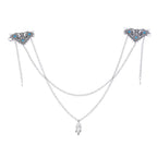 Retro Silvery Alloy Hollow Moon Pendant Forehead Headpiece for Women Boho Ethnic Indian Hippie Party Hair Accessories Jewelry