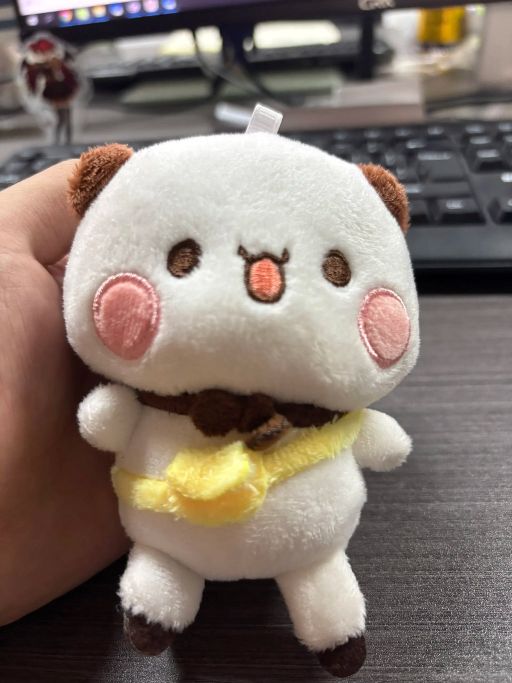 Cartoon Panda Bubu and Yier Keychain Pendant Dolls Cute Panda Bear Doll Keyring Handbag Decor Accessories Couple Gifts
