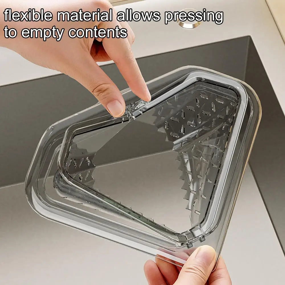 Magnetic Sink Strainer Triangle Drain Basket Food Catcher Kitchen Scrap Filter Vegetable Fruit Waste Drainage Corner Basket