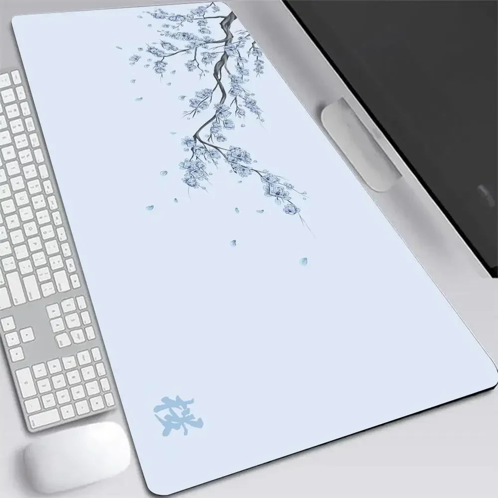 Japan Cherry Blossom Mouse Pad XXL Gray Laptops Gaming Deskmat Sakura Mousepad Anime Office Carpet Gamer Keyboard Computer Desks