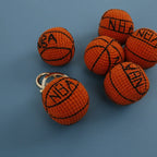 Creative Crochet Soccer Keyrings Wholesale Knitting Basketball Keychain Cute Sport Ball Series Crochet Keychain Custom Accessory