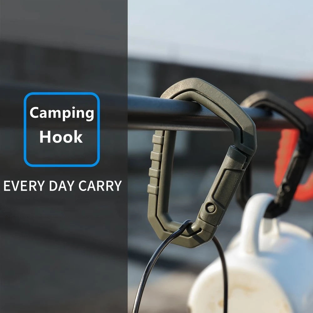 Tactical Carabiner Molle Clip Plastic Buckle ITW Keychain D-Ring Hard Hook Spring Snap EDC Gear Camping Hiking Outdoor Tools