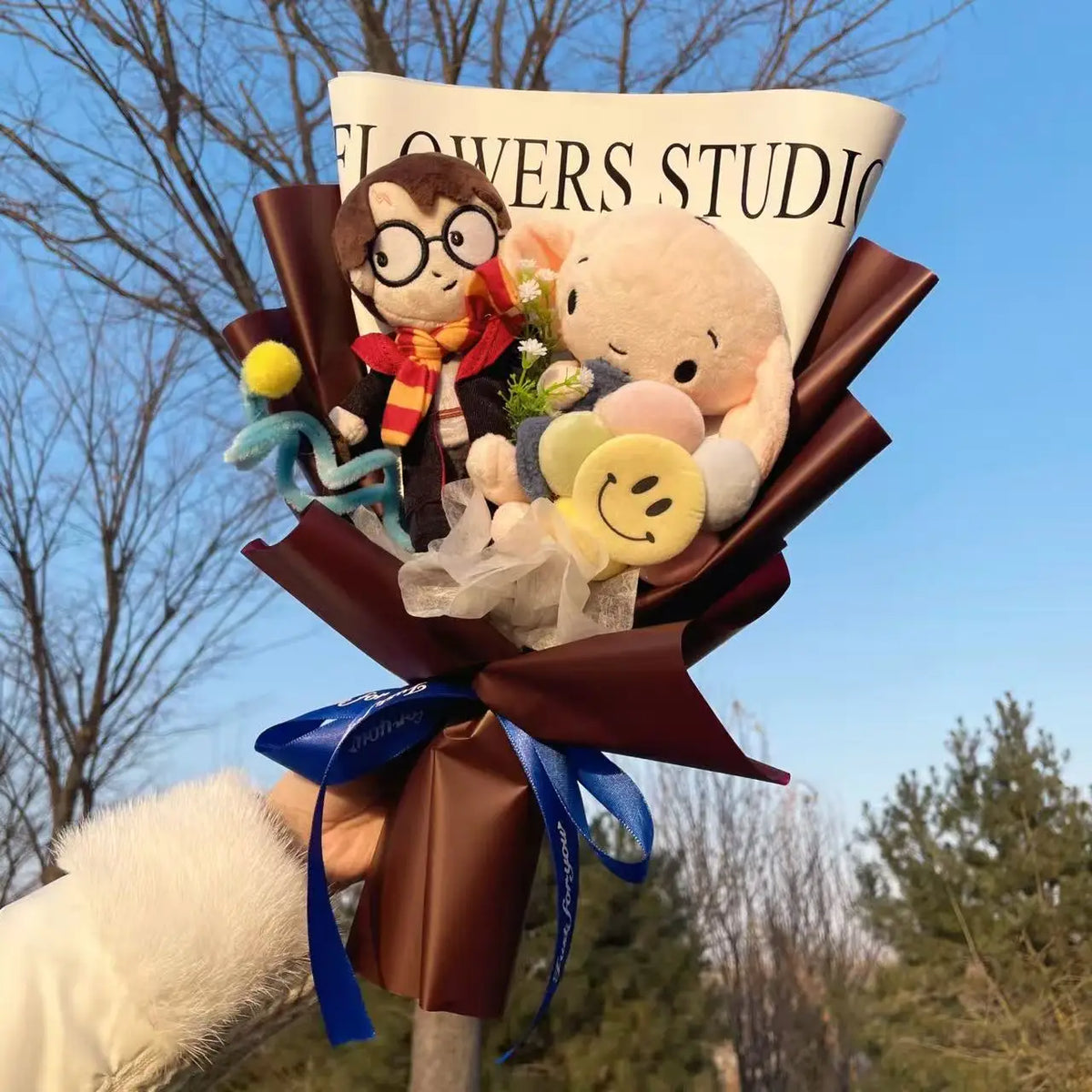 Anime Figures Harry Potter Stuffed Dolls Creative Handmade Bouquet Valentine Graduation Birthday Gifts For Kids