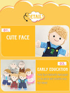 25cm Sweet Family Hand Puppet Dolls Early Education Learning Stuffed Plush Toys Cospaly Hand Finger Puppets for Children Gifts