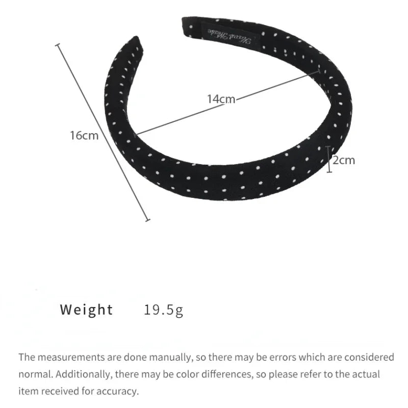 Retro Satin Polka Dot Sponge Headbands for Woman Fashion Temperament Hair Hoop Wash Face Hair Band Female Party Hair Accessories