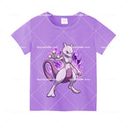 Pokemons Cotton T-Shirt Pikachu Eevee Cartoon Anime Tees Classic Game Fashion Printed Tops Summer Breathable Casual Clothes Gift