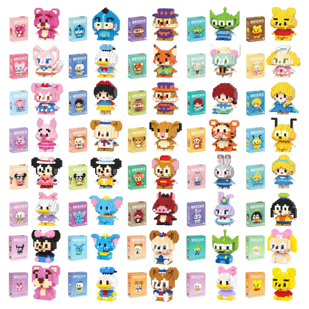 Disney Stitch Building Blocks Anime Kawaii Cartoon mini Action Children's Figures Blocks Bricks Assemble DIY Toys Gift for Kids