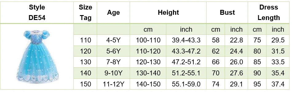 Girls Princess Dress Kids Cinderella Snow White Aurora Sofia Rapunzel Cinderella Halloween Costume Children Birthday Party Dress