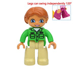 Big Size Figures Building Block Doll Family Farmer Pirate Worker Doctor Policemen Large Brick Compatible Build House Duploes Toy
