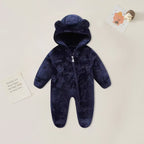 AYNIGIELL 0-12M Cartoon Newborn Bodysuit Warm RompersSoft Newborn Baby Clothes Flannel Autumn Winter Baby Boys Girls Jumpsuit