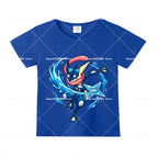 Pokemons Cotton T-Shirt Pikachu Eevee Cartoon Anime Tees Classic Game Fashion Printed Tops Summer Breathable Casual Clothes Gift