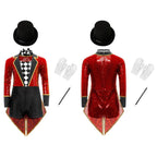 Girls Ringmaster Magician Costume Long Sleeve Leotard Circus Dress Halloween Lion Tamer Theme Carnival Party Fancy Dress Up
