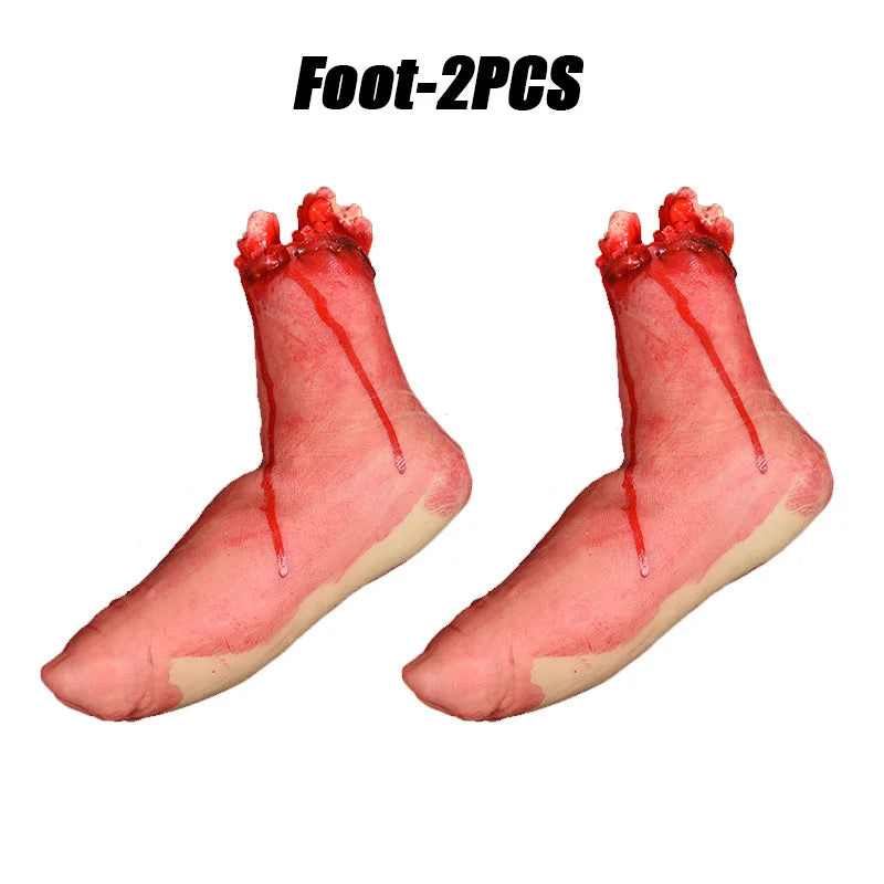 Horror Halloween Decoration Lifelike Bloody Severed Limbs Set Terrifying Fake Body Parts for Haunted House Prank Party