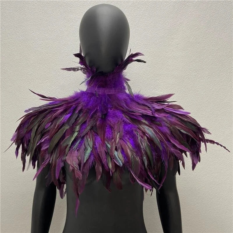 Dress Cape Halloween Wedding Party Shawl Scarf Women Neck Scarves Woman Gothic Style Snood Children Turkey Shawls Feather Y2k