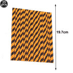 25/50/100pcs Halloween Theme Disposable Paper Straws Spider Skull Pumpkin Bat Pattern Happy Halloween Party Decor Supplies