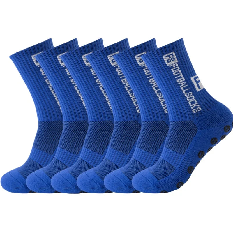 6Pairs/Lot FS Football Socks New Style Round Silicone Suction Cup Grip Anti Slip Soccer Socks Sports Men Baseball Rugby Socks