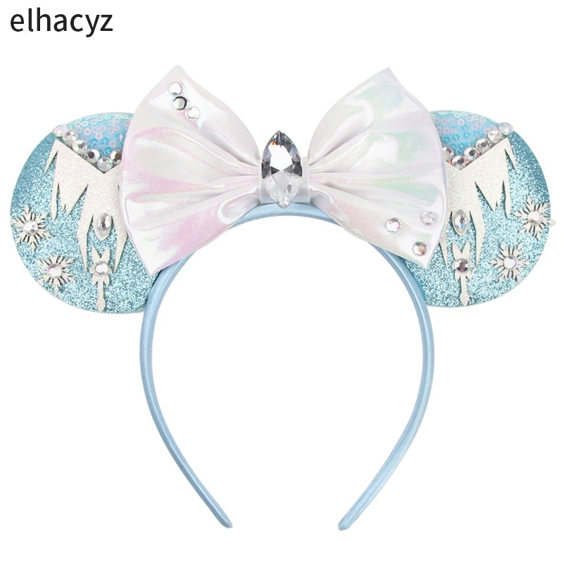 Mickey Cartoon Olaf Headbands for Kids Cute Snowman Ears Hair Accessories Women Elsa Frozen Hairband Girls Cosplay Headwear Gift