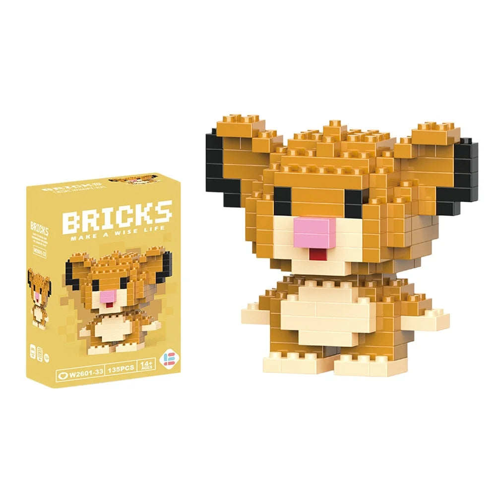 Disney 214 style Winnie LinaBell StellaLou Building Blocks Princess Cartoon Figrues Bricks Children's Assembly Toys Model Gift