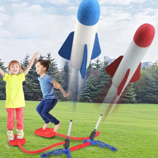 Kids Air Powered Rocket Launcher Foot Pump Outdoor Game
