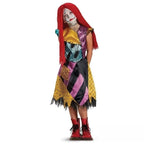 Kids Girls Boys Cosplay Scary Ghost Bride Sally Skeleton Jack Dress Striped Halloween Character Dress Up Costume