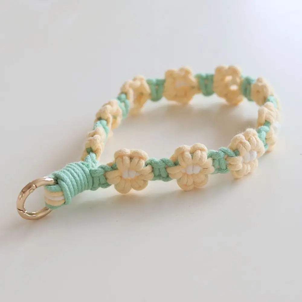 Korean Style Boho Phone Case Rope Keyring Bag Hanging Crochet Macrame Wristlet Phone Wristband DIY Craft Accessories