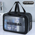 Dry & Wet Separation Transparent PU Makeup Bag
