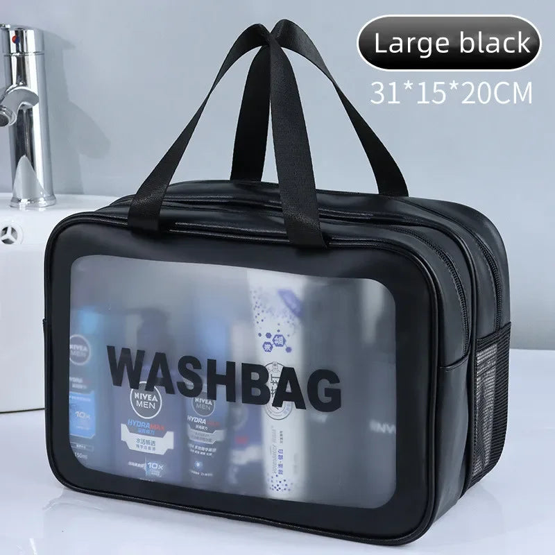 Dry & Wet Separation Transparent PU Makeup Bag