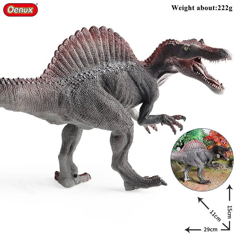 Oenux Jurassic Dinosaurs Indominus Rex Mosasaurus Saichania Dilophosauridae Spinosaurus Model Action Figures Collection Kid Toy