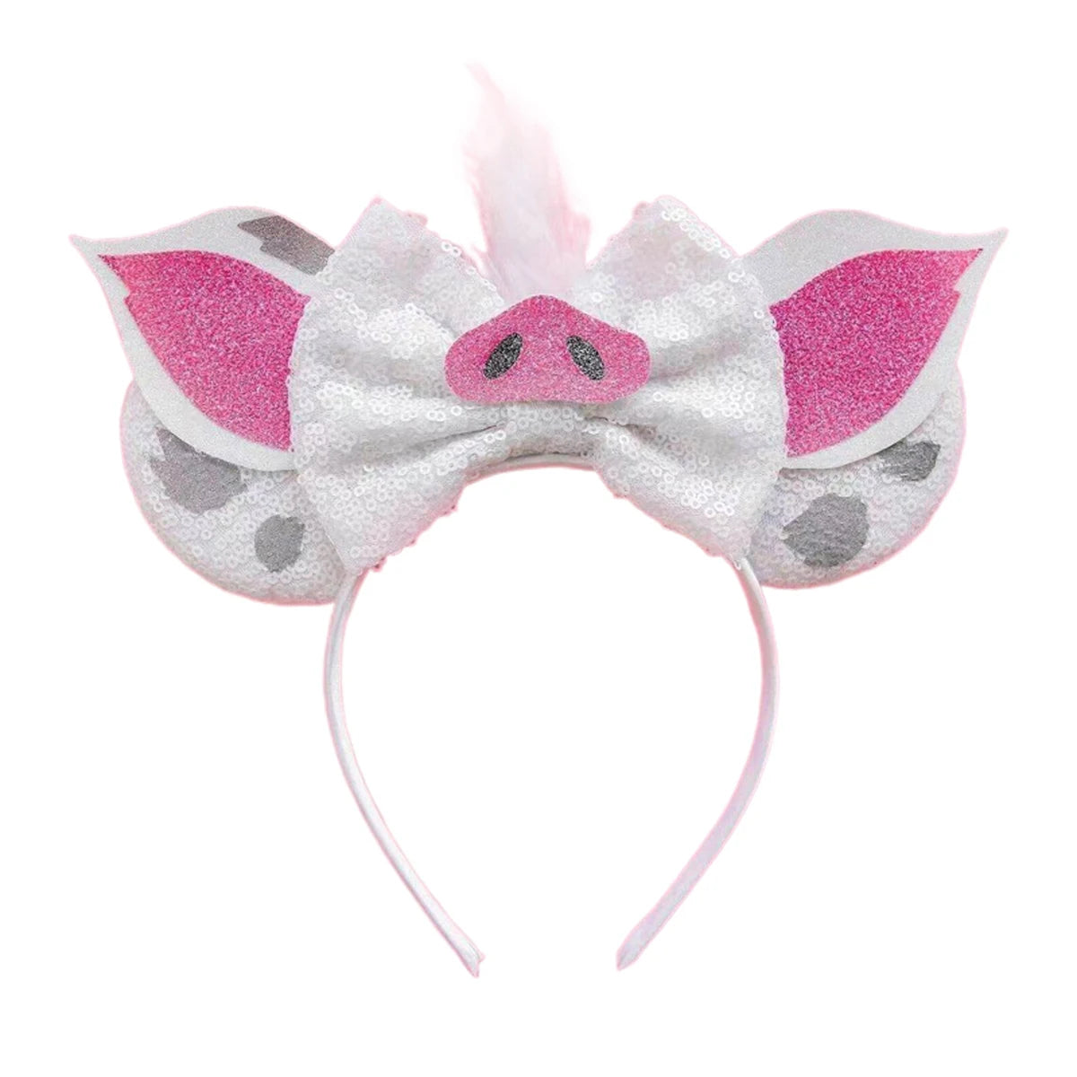 Mouse Ears Headband Cartoon Sequin Bows Headband Birthday Party Christmas Halloween Princess Cosplay Costume For Women Adult