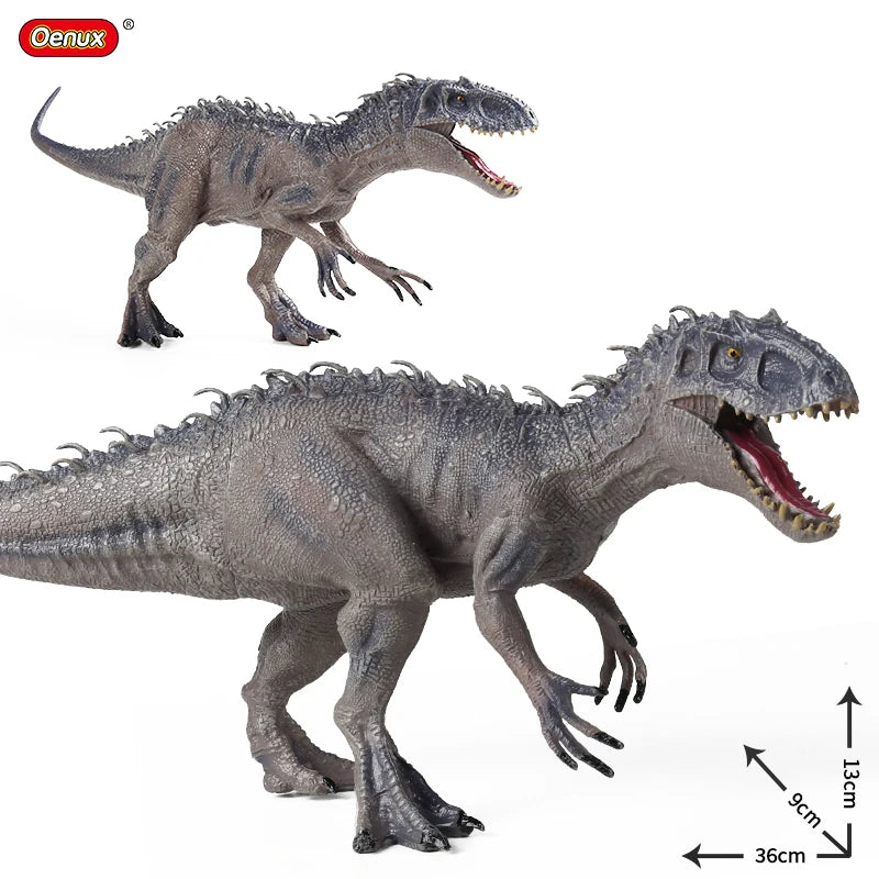 Oenux Jurassic Dinosaurs Indominus Rex Mosasaurus Saichania Dilophosauridae Spinosaurus Model Action Figures Collection Kid Toy