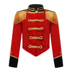 Girls Boys Halloween Nutcrackers Costume Set Drum Trumpet Team Tassel Jacket Coat Hat for Drummer Performance Circus Ringmaster