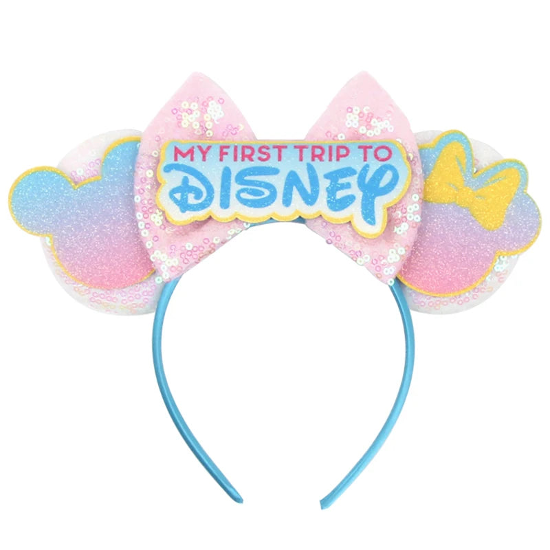 2026 Trip Mouse Ears Headband for Girls Women Sequin Castle 5"Bow Hairband Festival Party Cosplay DIY Hair Accessories