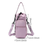 Portable Water Bottle Bag with Adjustable Strap Thermal Mugs Insulated Protective Cover Phone Pocket Outdoor Sports Travel Bag