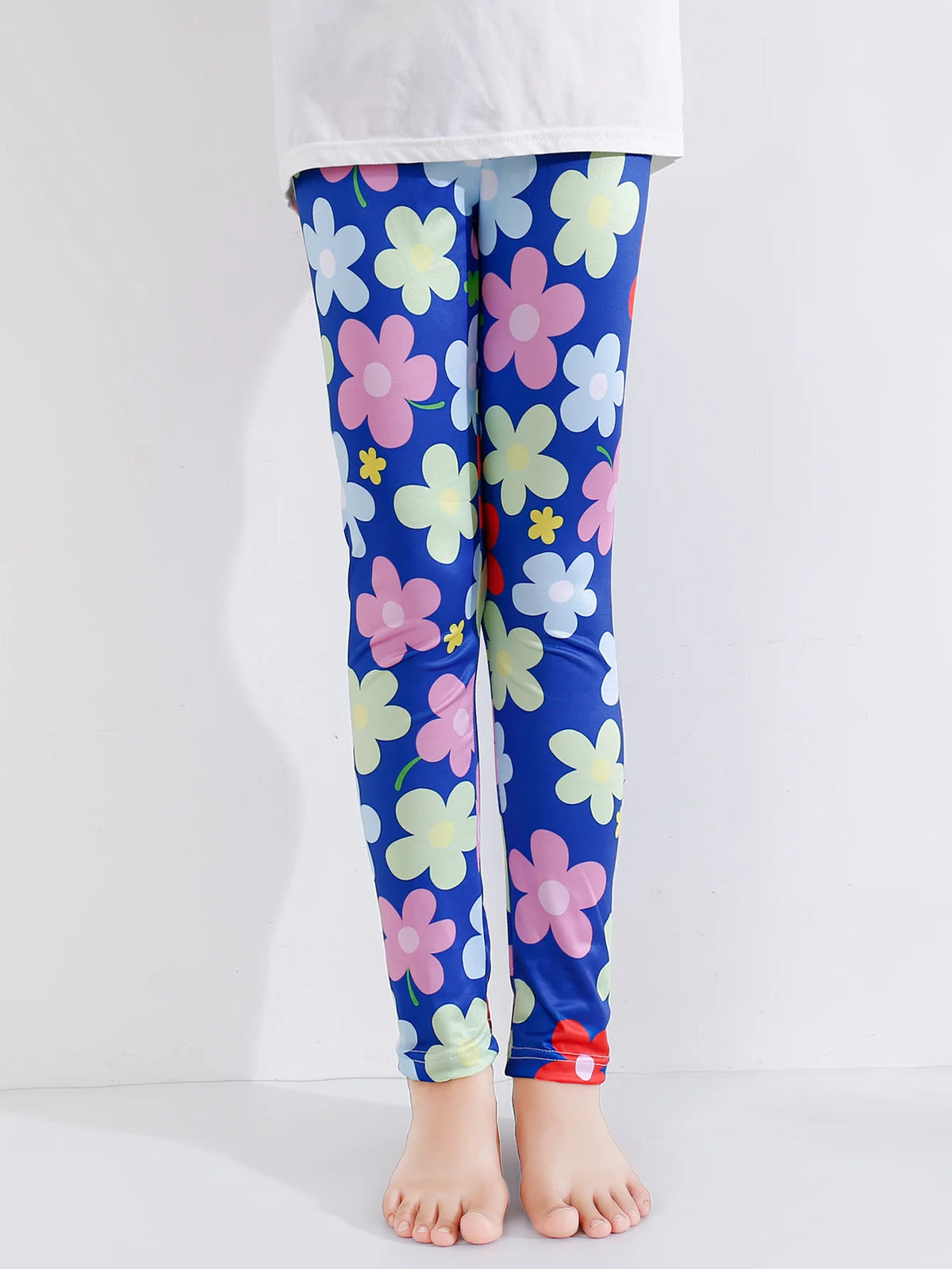 1 Pair of Cute Print Kids Baby Girl Leggings Spring Summer Children Stretch Slim Pants Suitable for 2-12 Years Girls Daily Wear