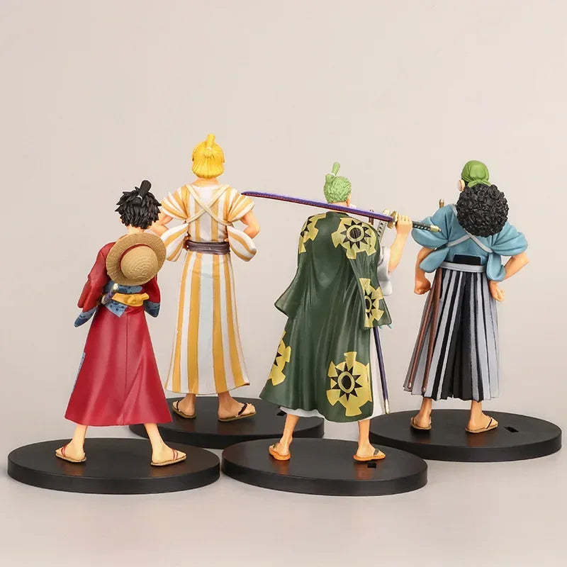 18cm One Piece Anime Figure Luffy Zoro Chopper Nami Action Figure Land of Wano Toys for Kids Gift Collectible Model