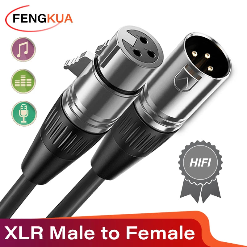 3Pin XLR Cable Male to Female Sound Cannon Microphone Cable for Mixer Amplifier Balanced Analog Audio Cord XLR Extension Cable