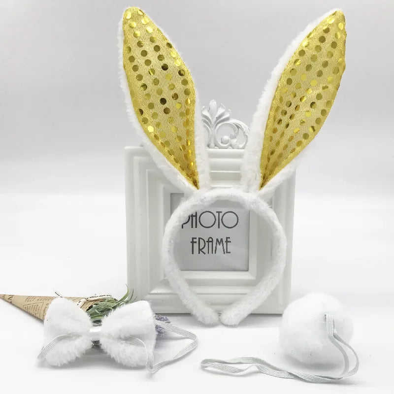 3pcs /set New June 1 Children's Day Holiday Party Activity Performance Animal Plush Rabbit Ears Hair Hoop Accessories Headdress