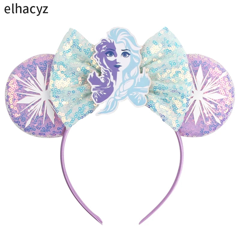 Mickey Cartoon Olaf Headbands for Kids Cute Snowman Ears Hair Accessories Women Elsa Frozen Hairband Girls Cosplay Headwear Gift
